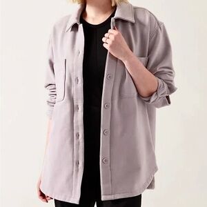 ATHLETA Retroplush Shirt Jacket Tinsel Purple